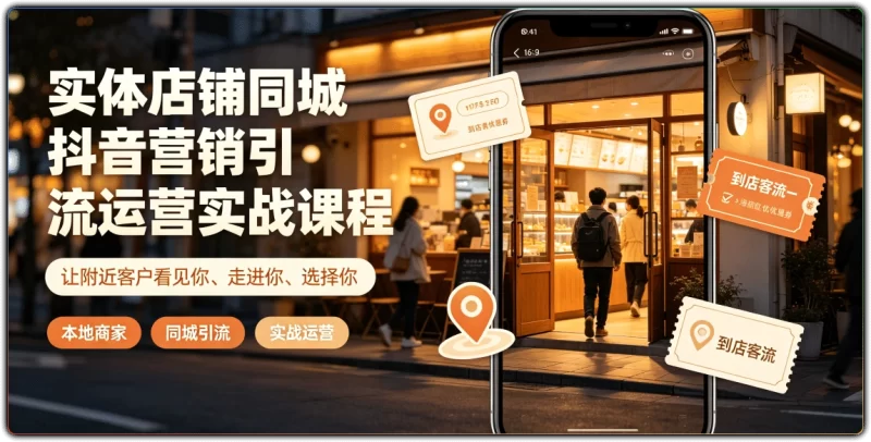 实体店铺同城抖音营销引流运营实战课程 - 搜源站-搜源站