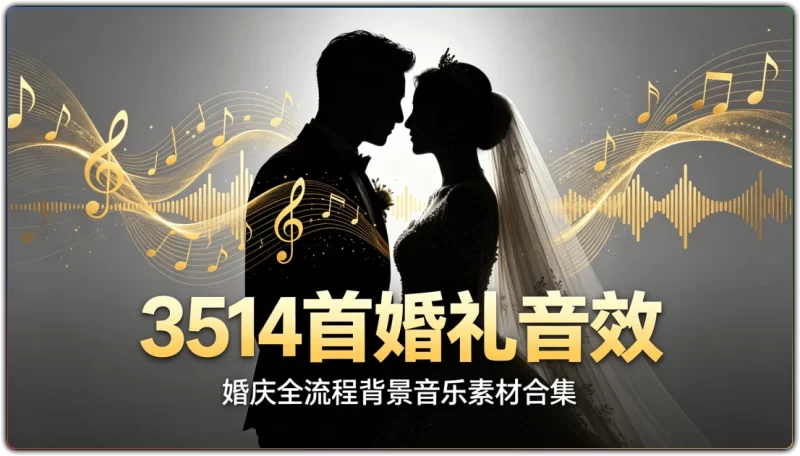 3514首婚礼音效:婚庆全流程背景音乐素材合集 - 搜源站-搜源站